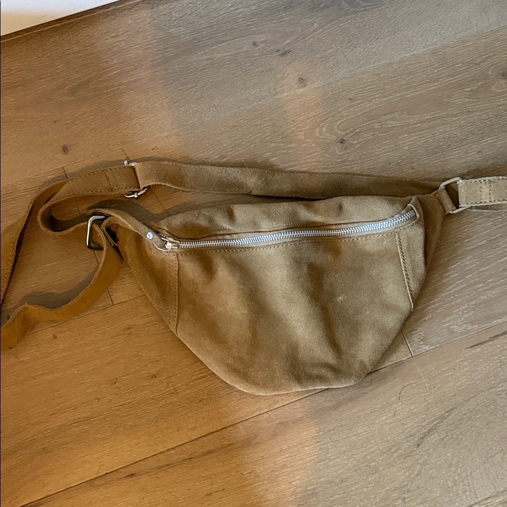 Suede Tan Men's Waist Bag - Casual Hands-Free Carry